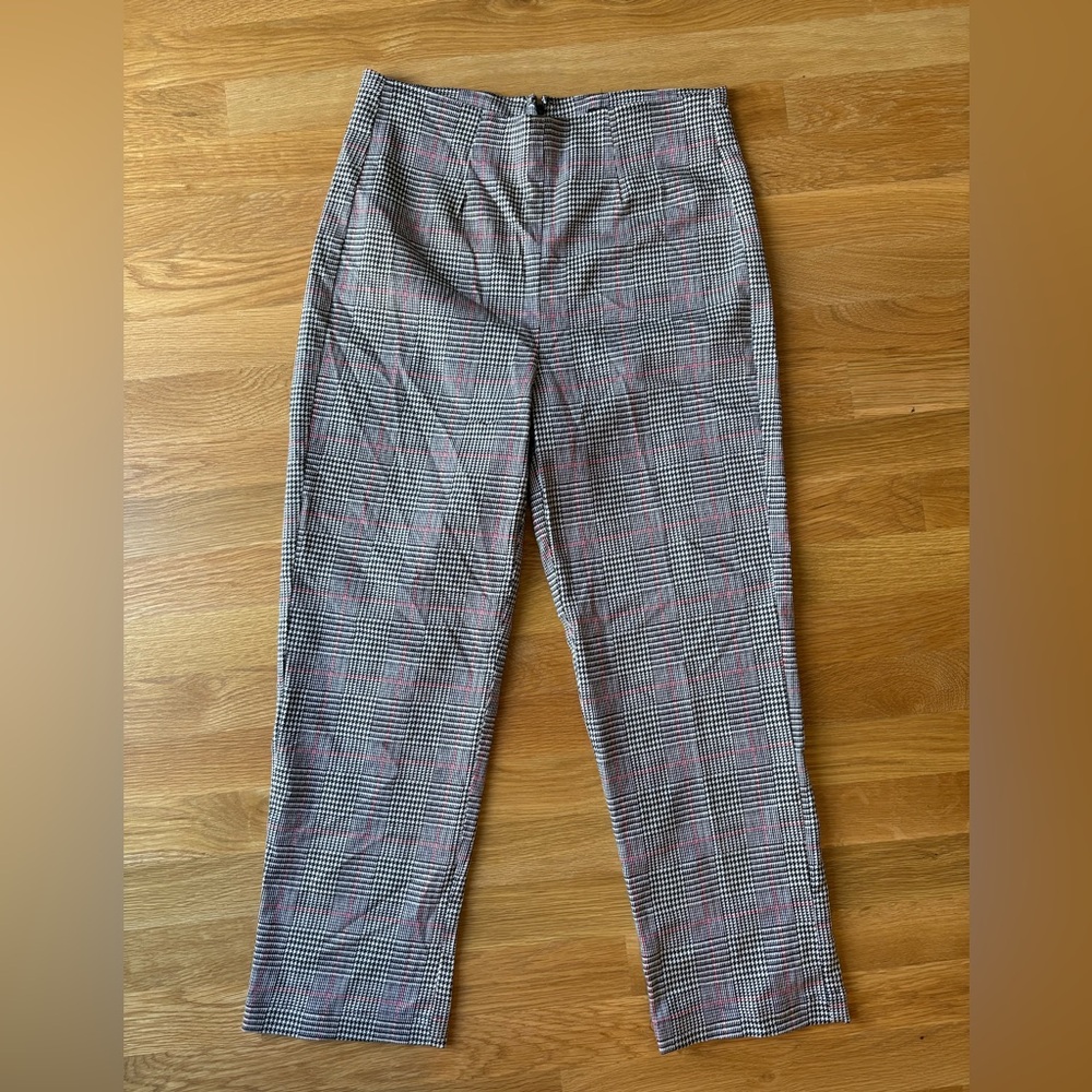 Reformation Houndstooth Plaid High Waist Pants / 8
